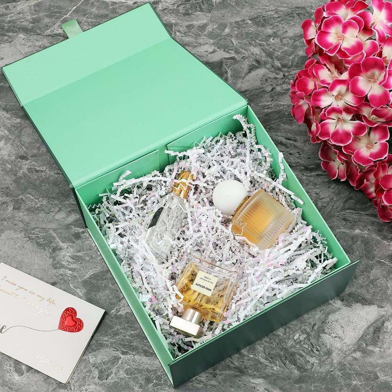 PLINJOY Green Gift Box 8x8x4 Inches Small Gift Boxes for Presents with Magnetic Closure LidLuxury Gift Box for Rectangle Collapsible for Bridesmaid, Wedding, Birthday Gift Packging - Image 5